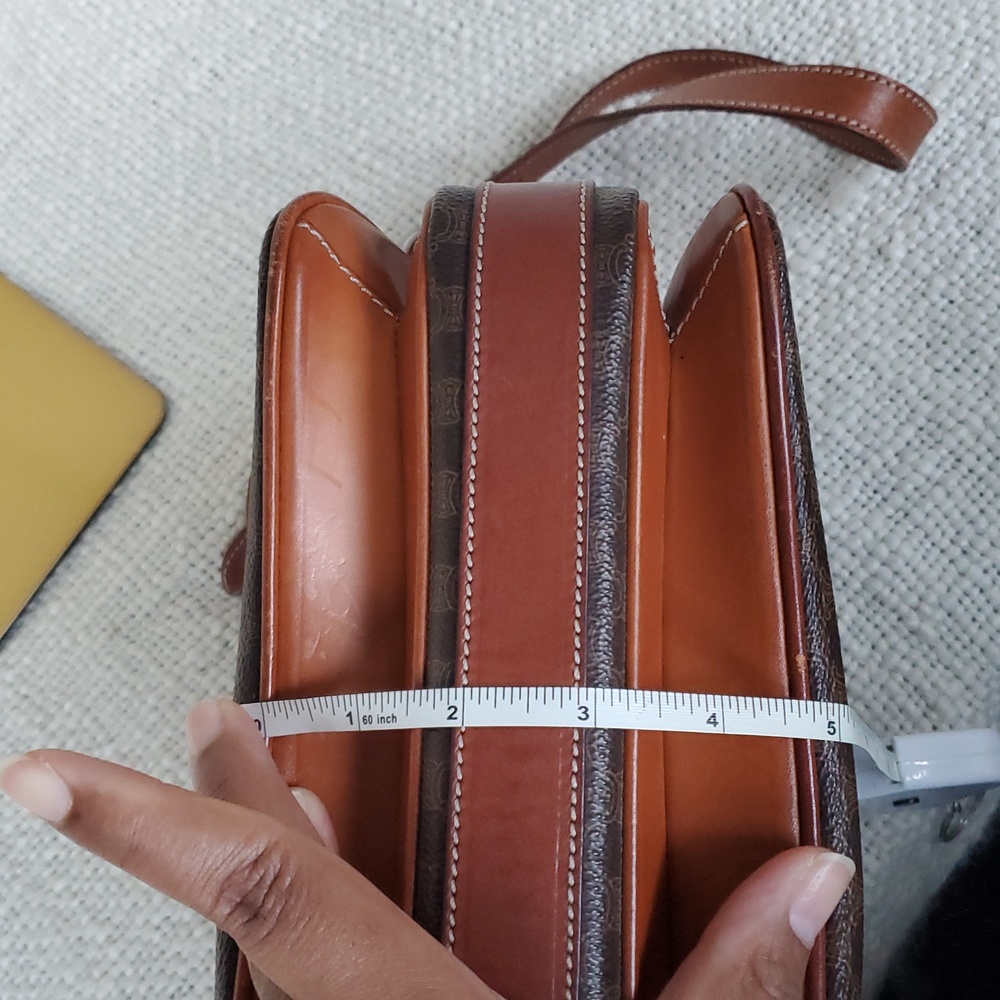CELINE Brown Macadam Flap Crossbody Bag - Picture 17 of 17